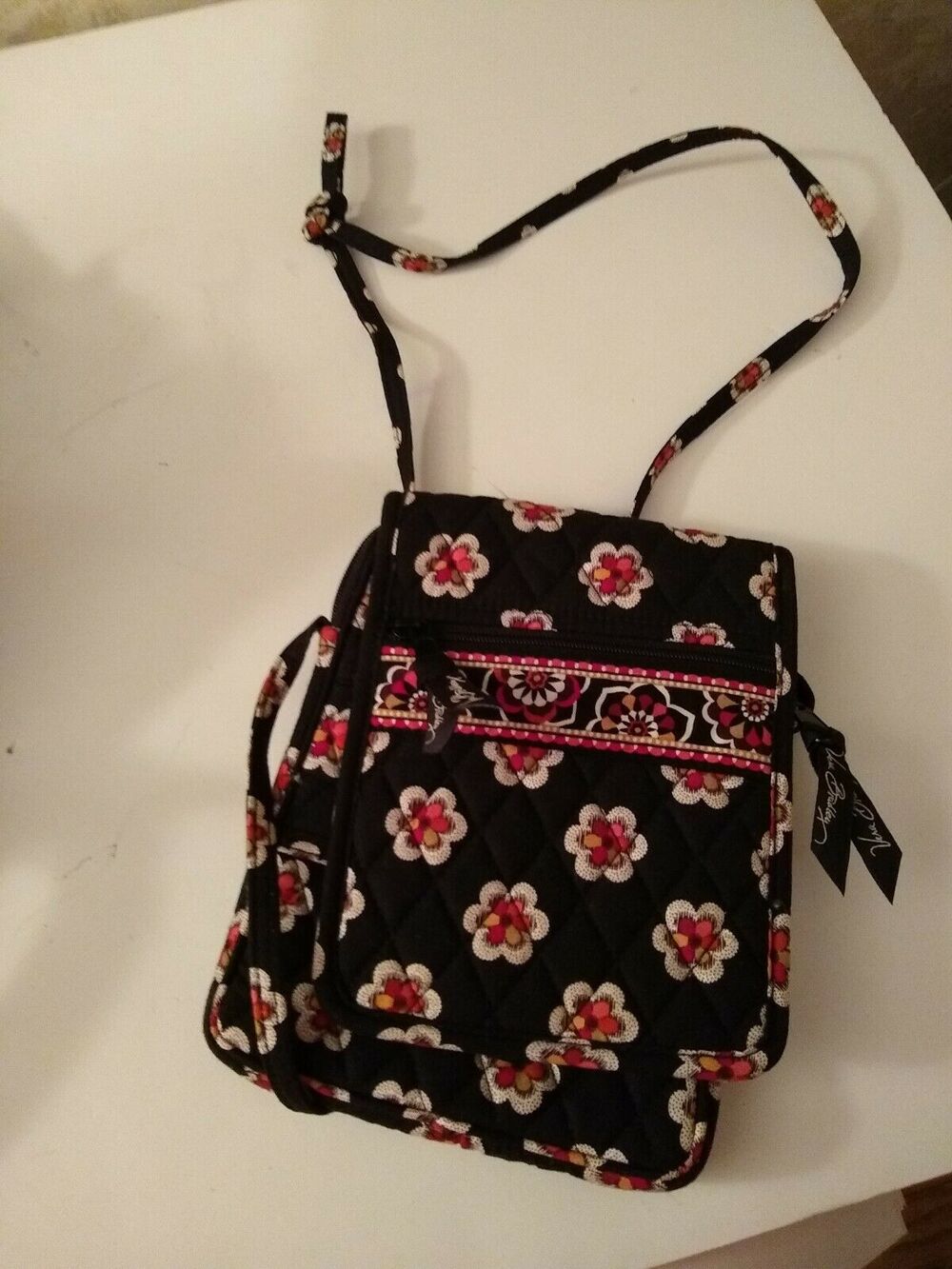 Vera Bradley Retired Black Pirouette Crossbody Fun